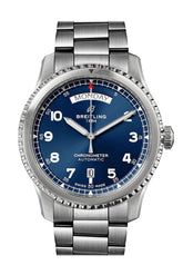 Breitling Navitimer Day Date Stainless Steel A45330101 C1A1 Watch